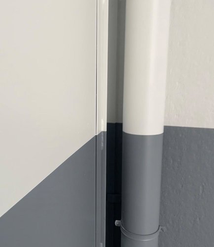 Detail afvoerbuis coating